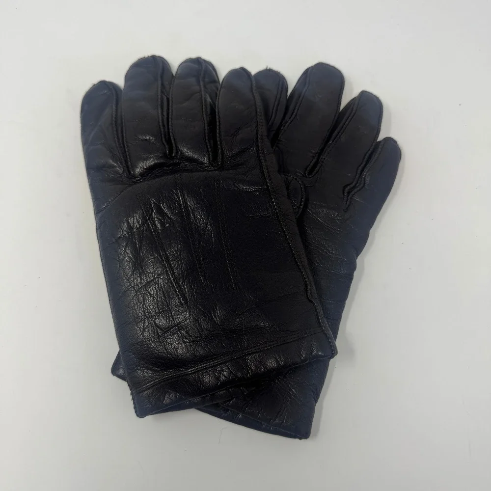 VTG Aris Isotoner Thinsulate Driving Gloves‎ Womens M Black Preowned Leather